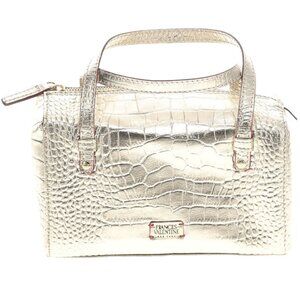 Frances Valentine Small Duffle Metallic Croc Embossed Satchel Like New!